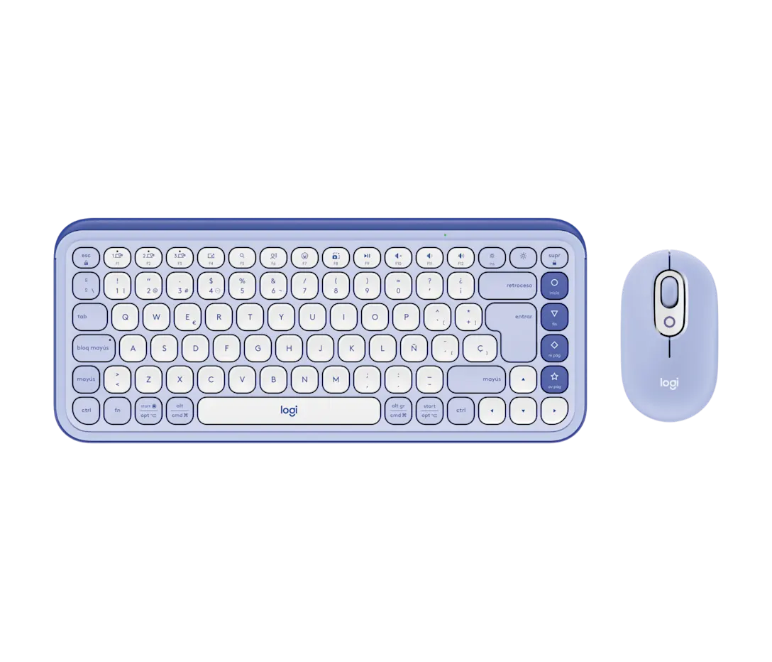 TECLADO LOGITECH + MOUSE POP ICON BLUETOOTH/WIRELESS SP / COPILOT/ WHITE (920-013055)