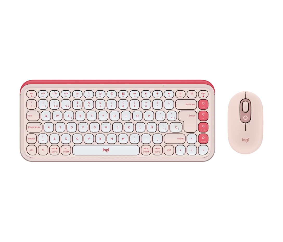 TECLADO LOGITECH + MOUSE POP ICON BLUETOOTH/WIRELESS SP / COPILOT/ WHITE (920-013055)