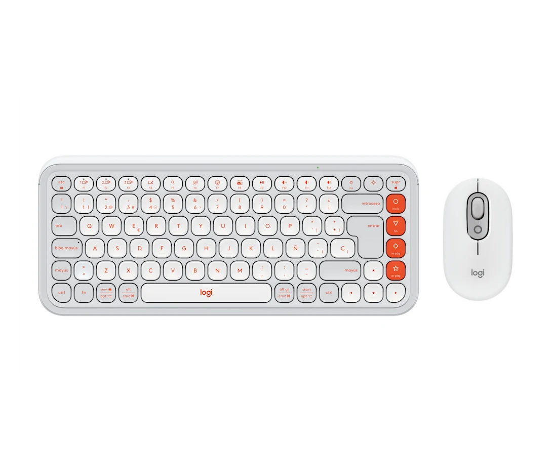 TECLADO LOGITECH + MOUSE POP ICON BLUETOOTH/WIRELESS SP / COPILOT/ WHITE (920-013055)