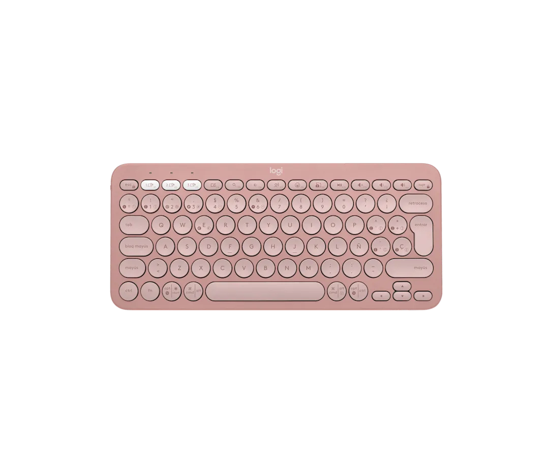 TECLADO LOGITECH PEBBLE 2 K380S BLUETOOTH/WIRELESS SP ROSE (920-011785)-P