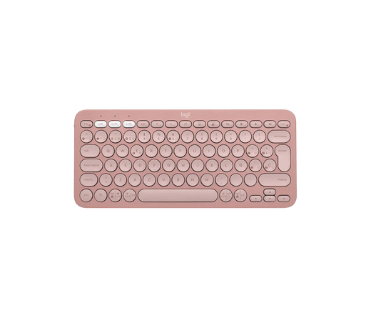 TECLADO LOGITECH PEBBLE 2 K380S BLUETOOTH/WIRELESS SP ROSE (920-011785)-P