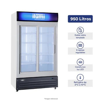Bc Cooler (Fan Cooling) 2 Puertas Vidrio Vertical 600L Ilumi