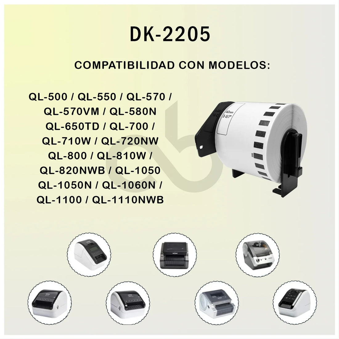 ETIQUETA AUTOADHESIVA DE PAPEL BROTHER DK2205 2-3/7"
