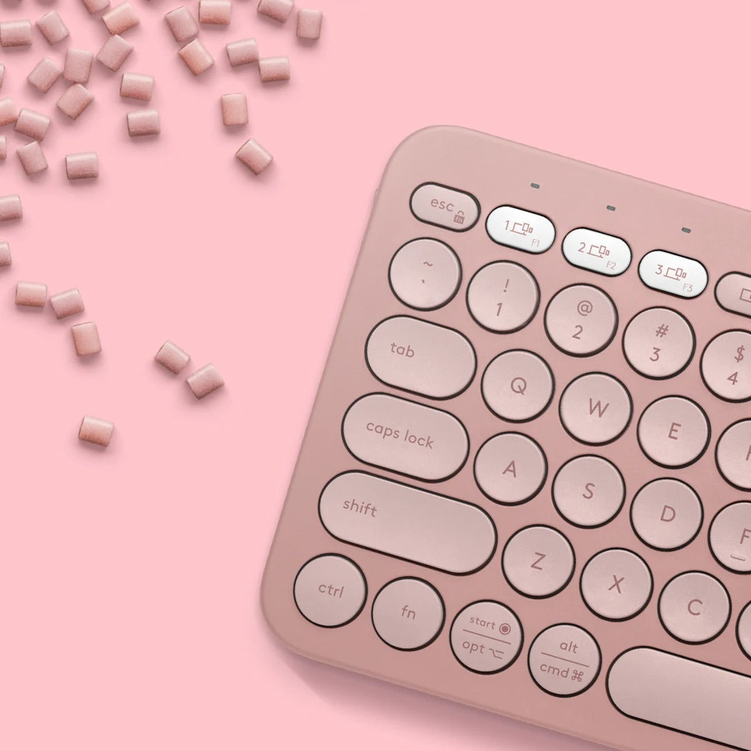 TECLADO LOGITECH PEBBLE 2 K380S BLUETOOTH/WIRELESS SP ROSE (920-011785)-P