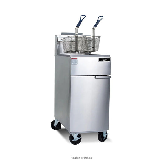 Freidora Industrial A Gas De 26.6 Lts Con 4 Quemadores Inoxidable Ilumi