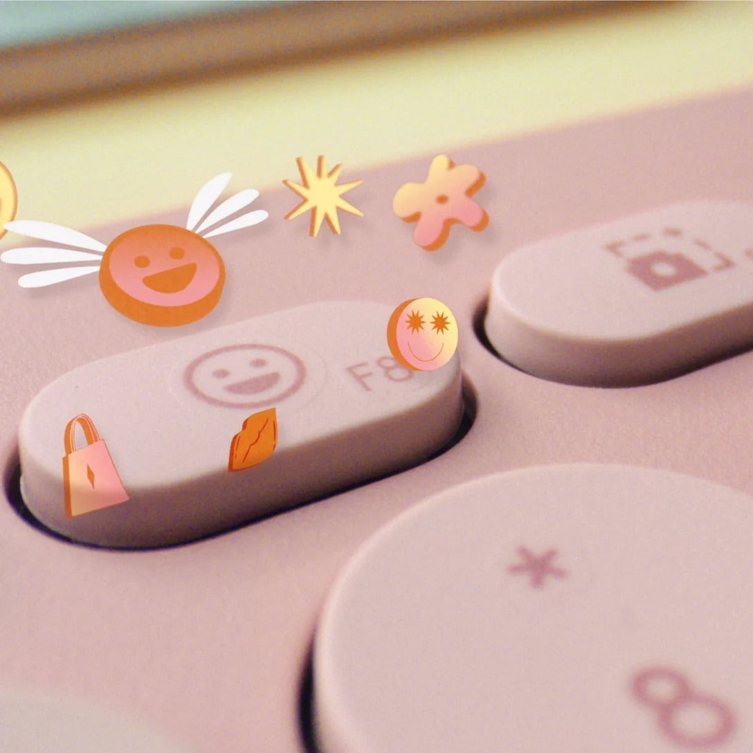 TECLADO LOGITECH PEBBLE 2 K380S BLUETOOTH/WIRELESS SP ROSE (920-011785)-P