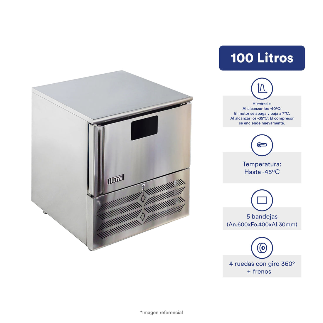 Abatidor De Temperatura De 5 Bandejas Gastronomia Ilumi