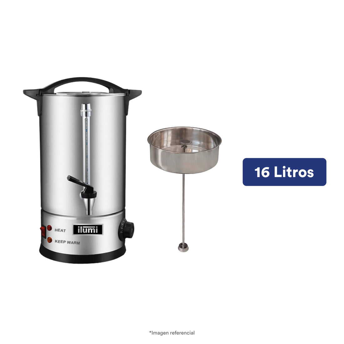 Cafetera Industrial Eléctrica 16Lts Eventos Ilumi Inoxidable