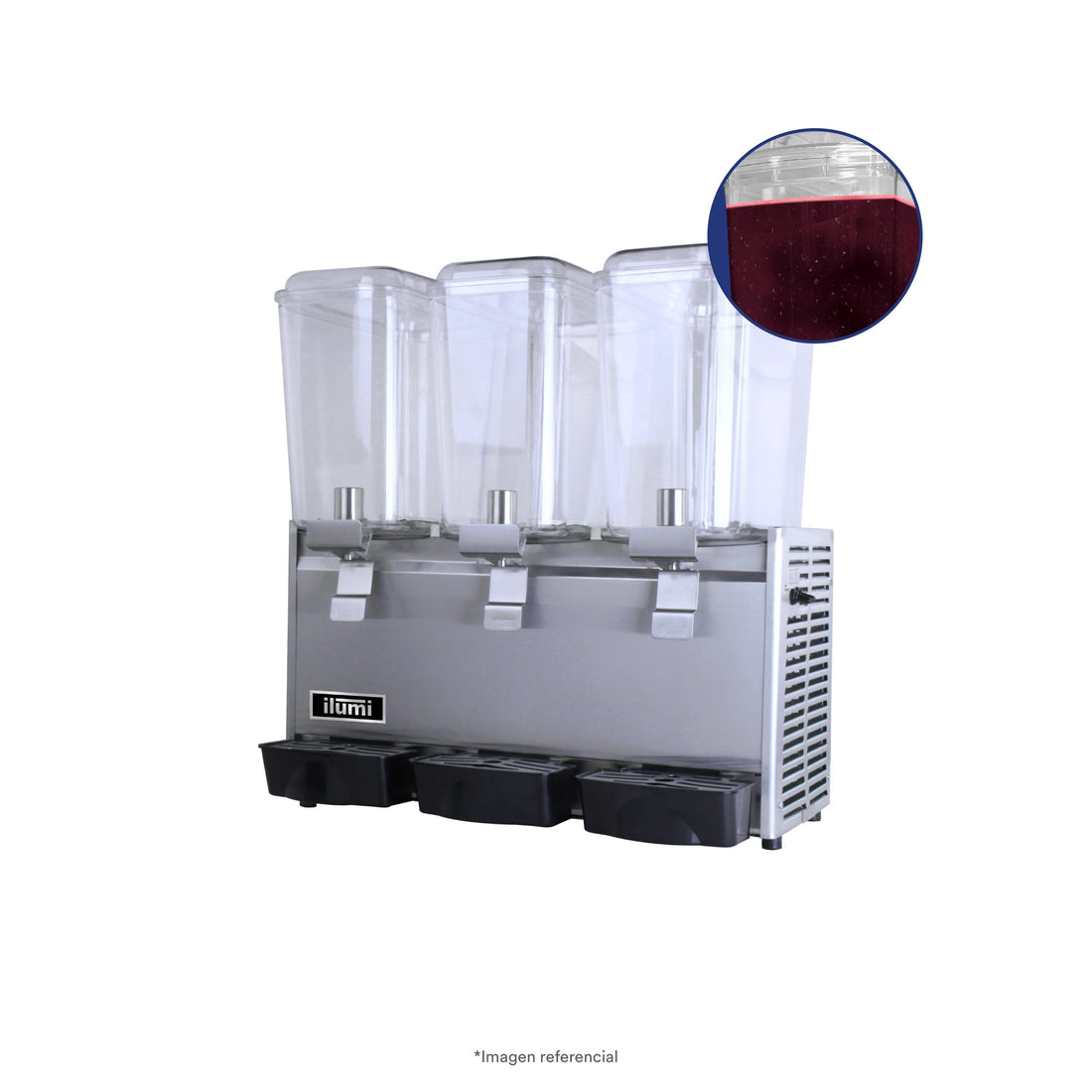 Dispensador De Jugos 3 Pozas 54 Litros Ilumi