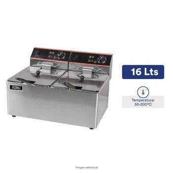 Freidora Eléctrica Industrial Doble De Sobremesa Ilumi