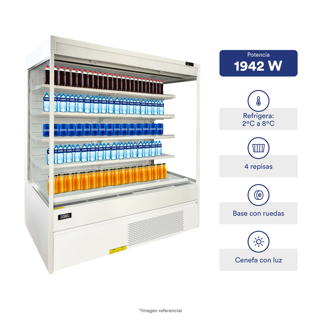 Exhibidor Refrigerado Abierto Open Cooler 1000Lts Ilumi
