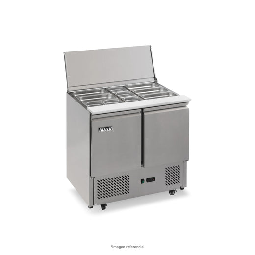 Mesa Ensaladera Refrigerada con 2 Puertas Solidas Ilumi