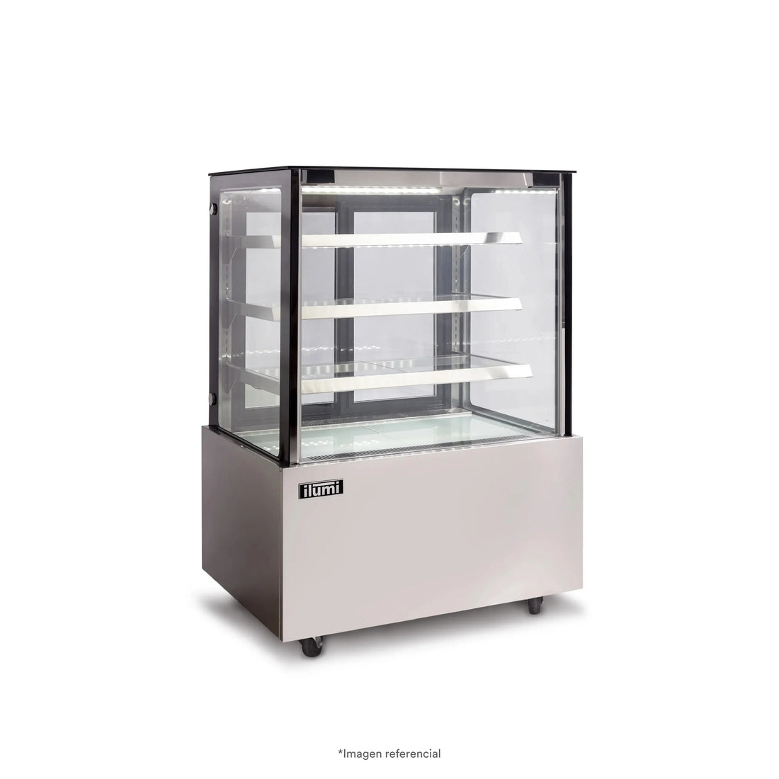 Vitrina Refrigerada Tres Niveles Vidrio Plano Inoxidable Ilumi