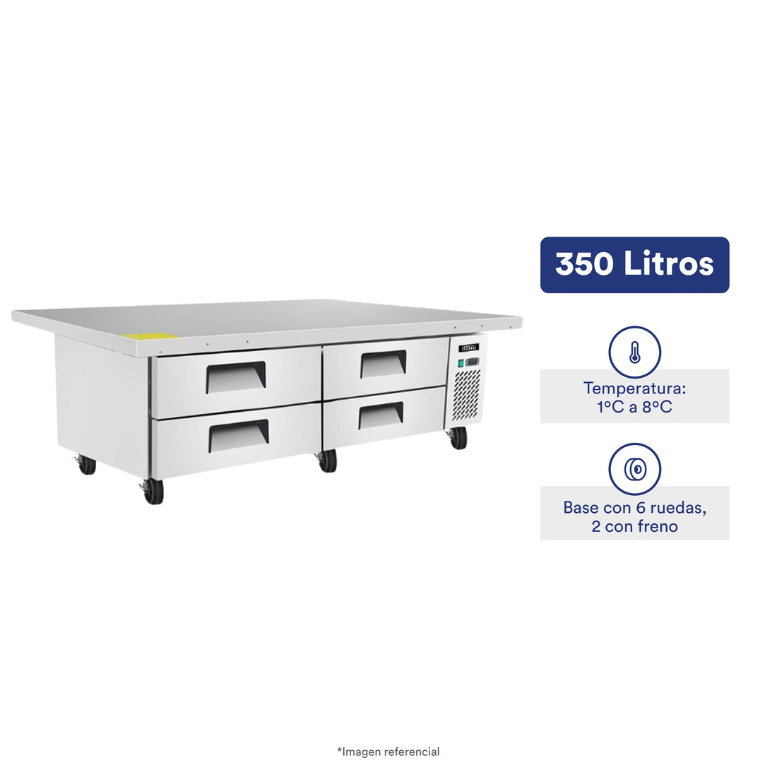 Base De Chef Refrigerada De 4 Cajones Ilumi