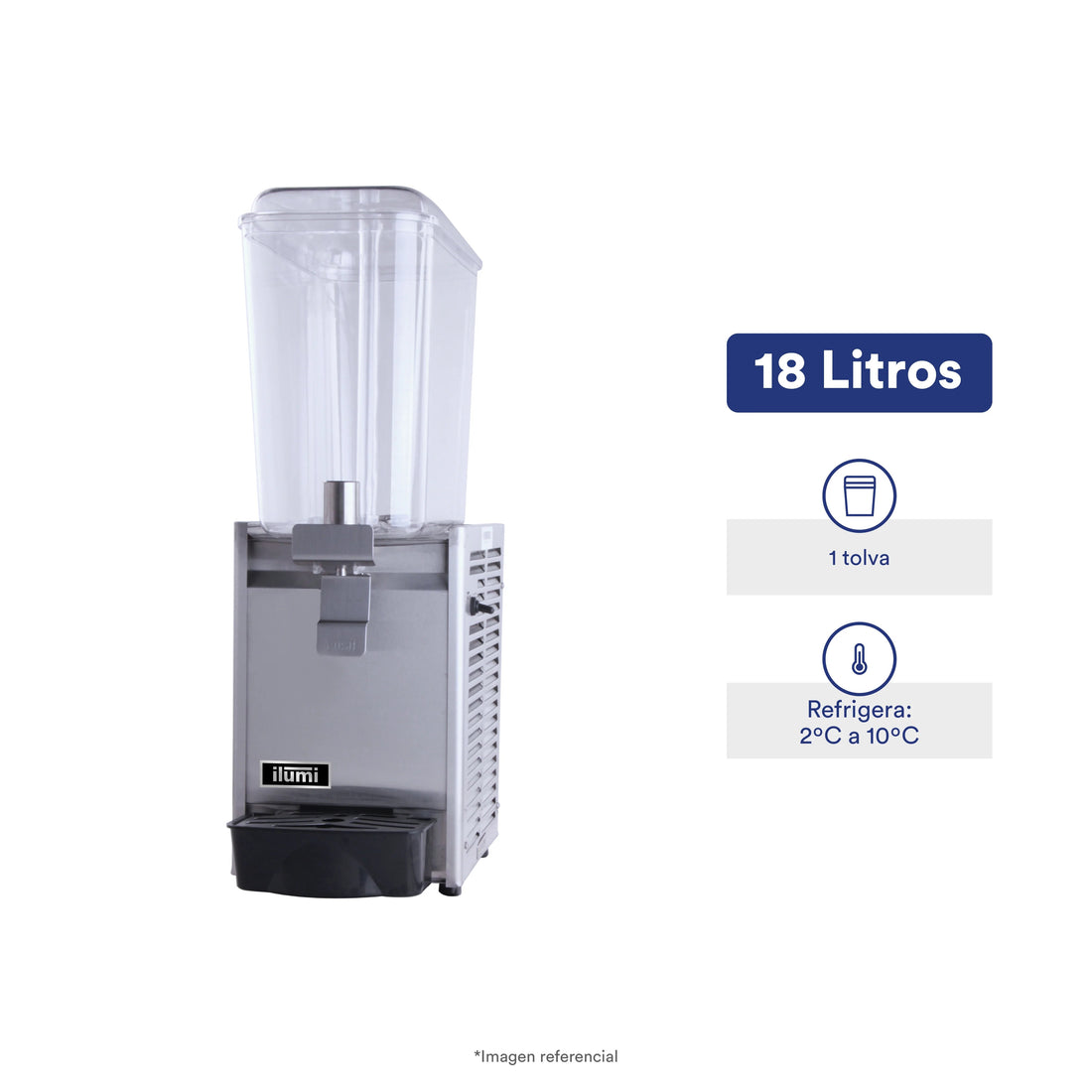 Dispensador De Jugos 1 Pozas 18L Ilumi