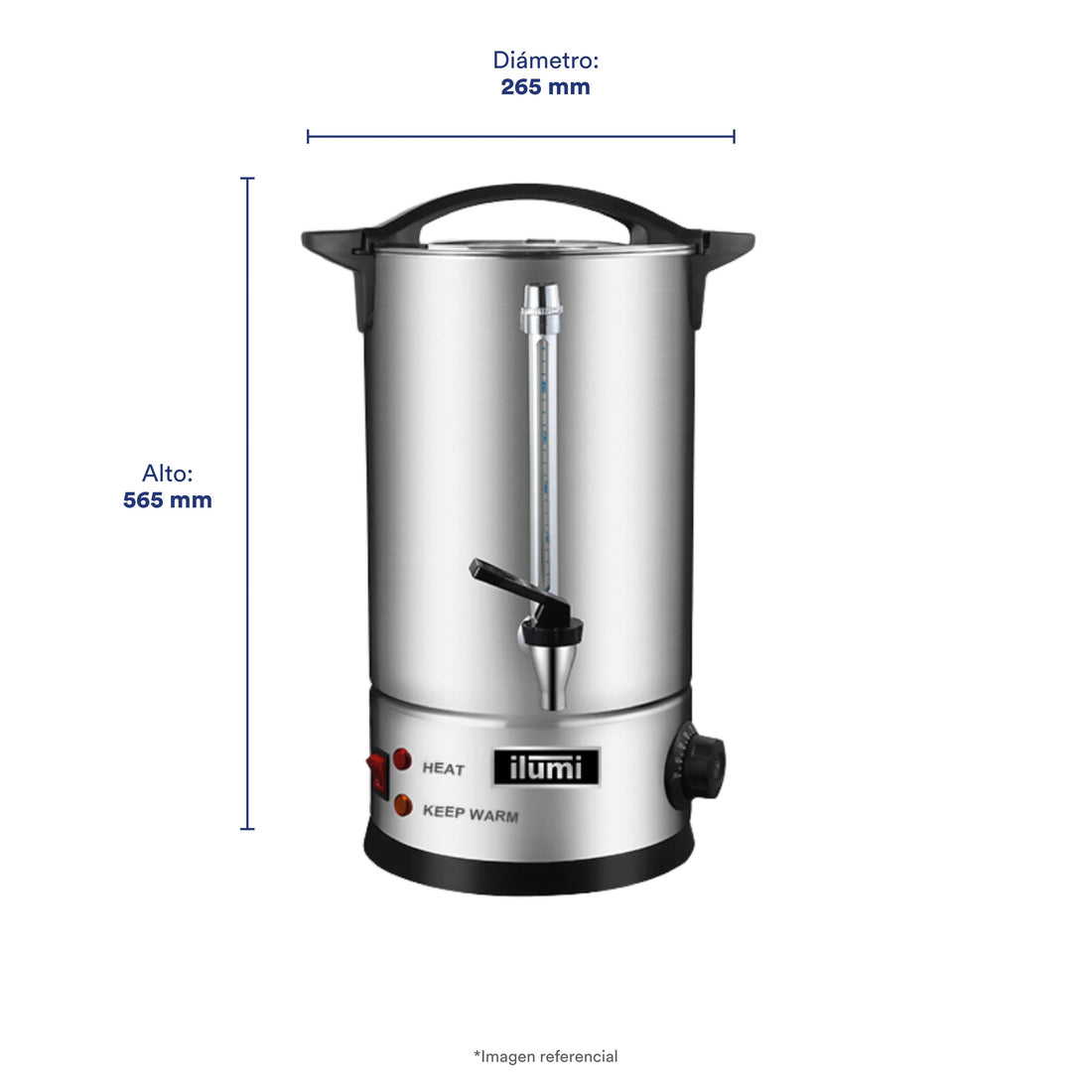 Hervidor Industrial Eléctrico 16L Ilumi Inoxidable