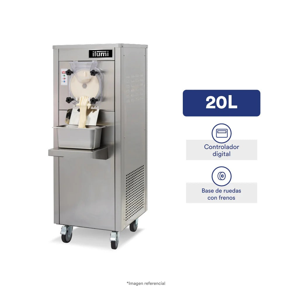 Máquina De Helado Artesanal De Hasta 20 Litros Por Hora Mha-20 Ilumi