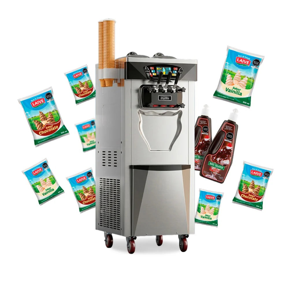 Máquina De Helado Soft Pre Cooling De Hasta 30 Litros Por Hora Ilumi