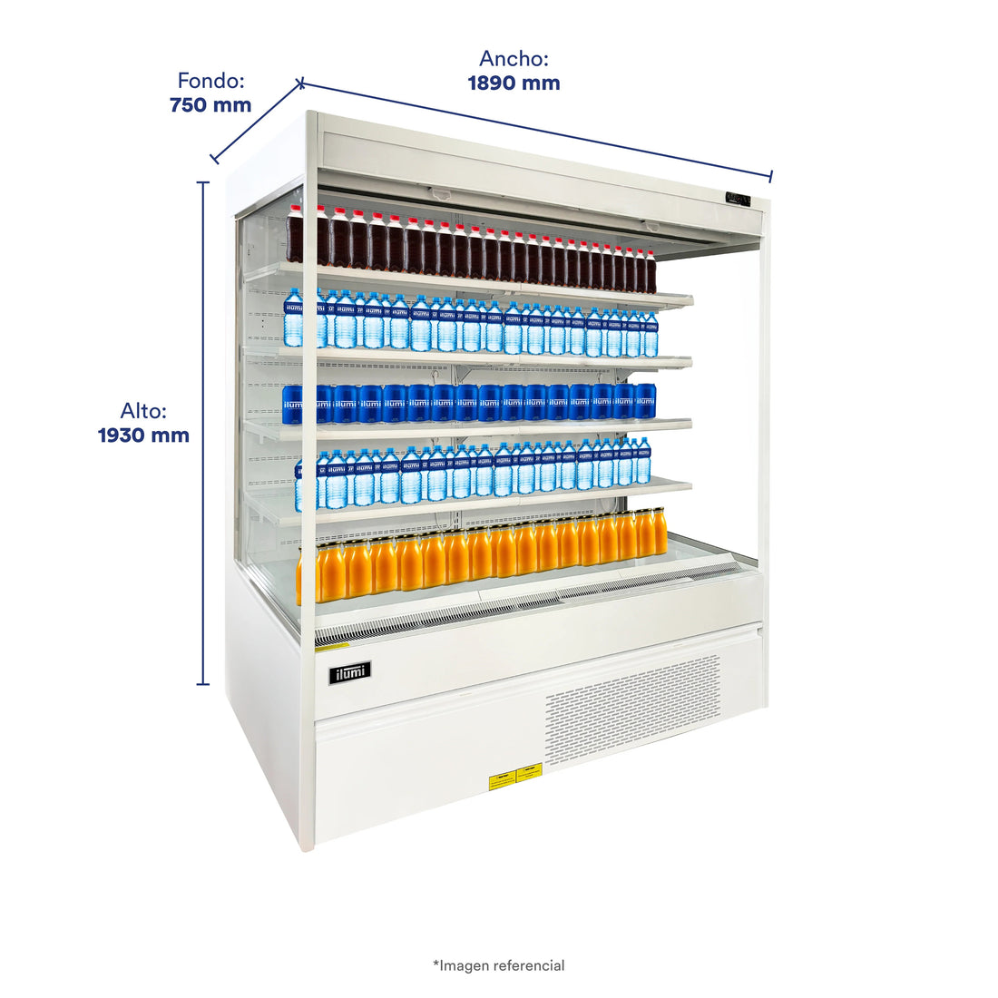 Exhibidor Refrigerado Abierto Open Cooler 1000Lts Ilumi