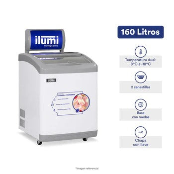 Congeladora Vidrio Corredizo 160 Litros Ilumi