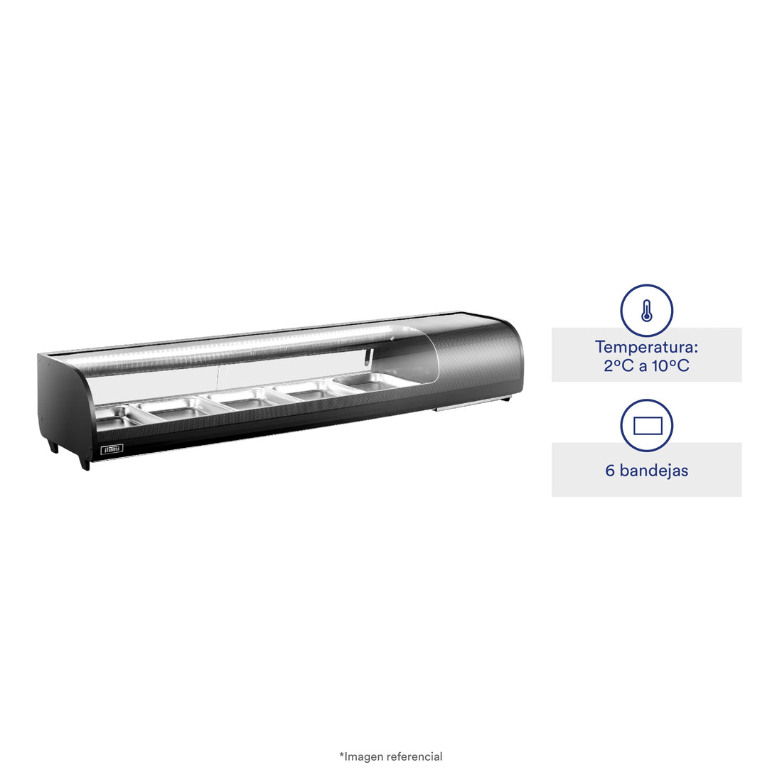 Vitrina Refrigerada Para Sushi 62L Gastronomia Ilumi