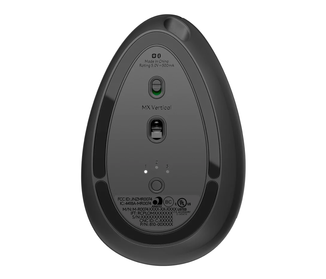 MOUSE LOGITECH MX VERTICAL ADVANCED ERGONOMIC WIRELESS/BLUETOOTH USB-C BLACK (910-005449)