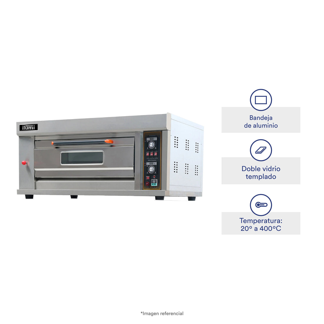 Horno Industrial A Gas Multiuso 60 Cms 1 Compartimiento Ilumi