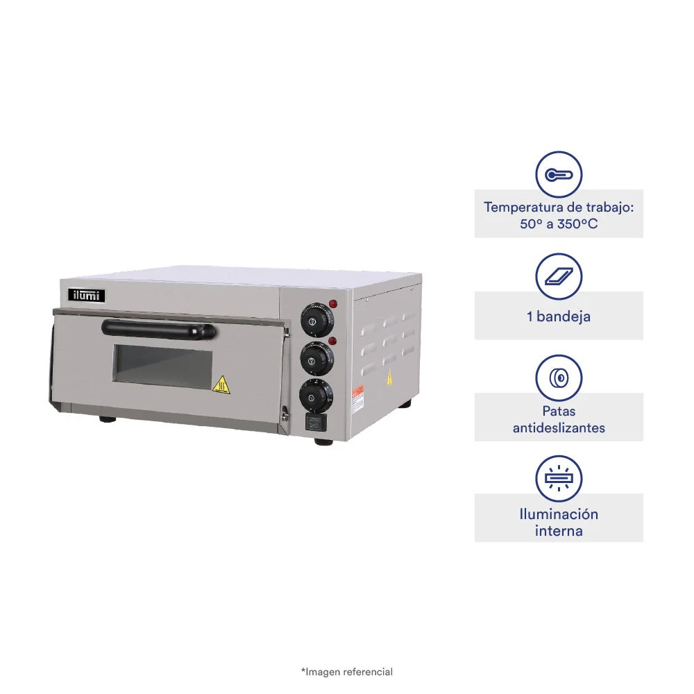 Horno Industrial Pizzero Electrico 1 Compartimiento Ilumi