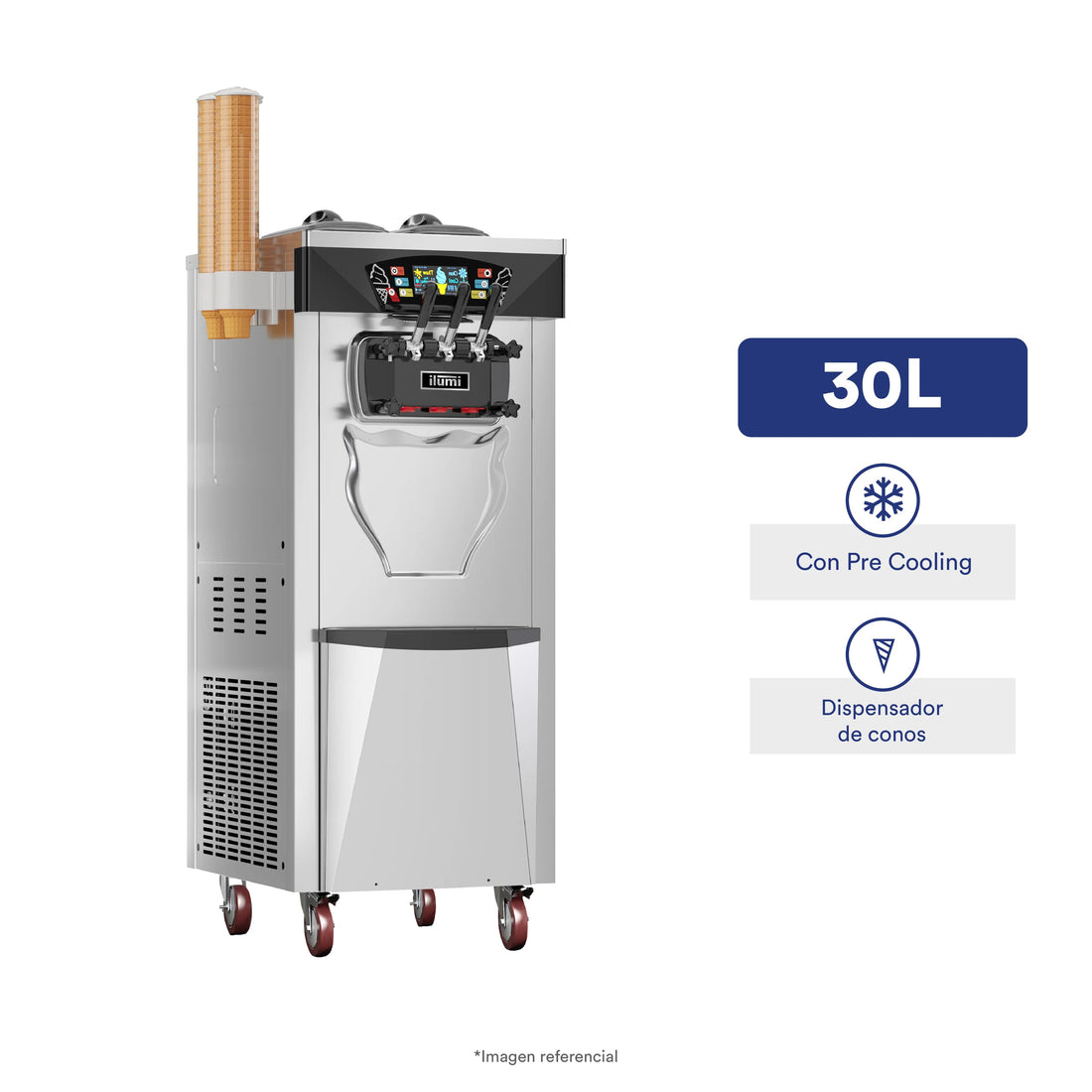 Máquina De Helado Soft Pre Cooling De Hasta 30 Litros Por Hora Ilumi