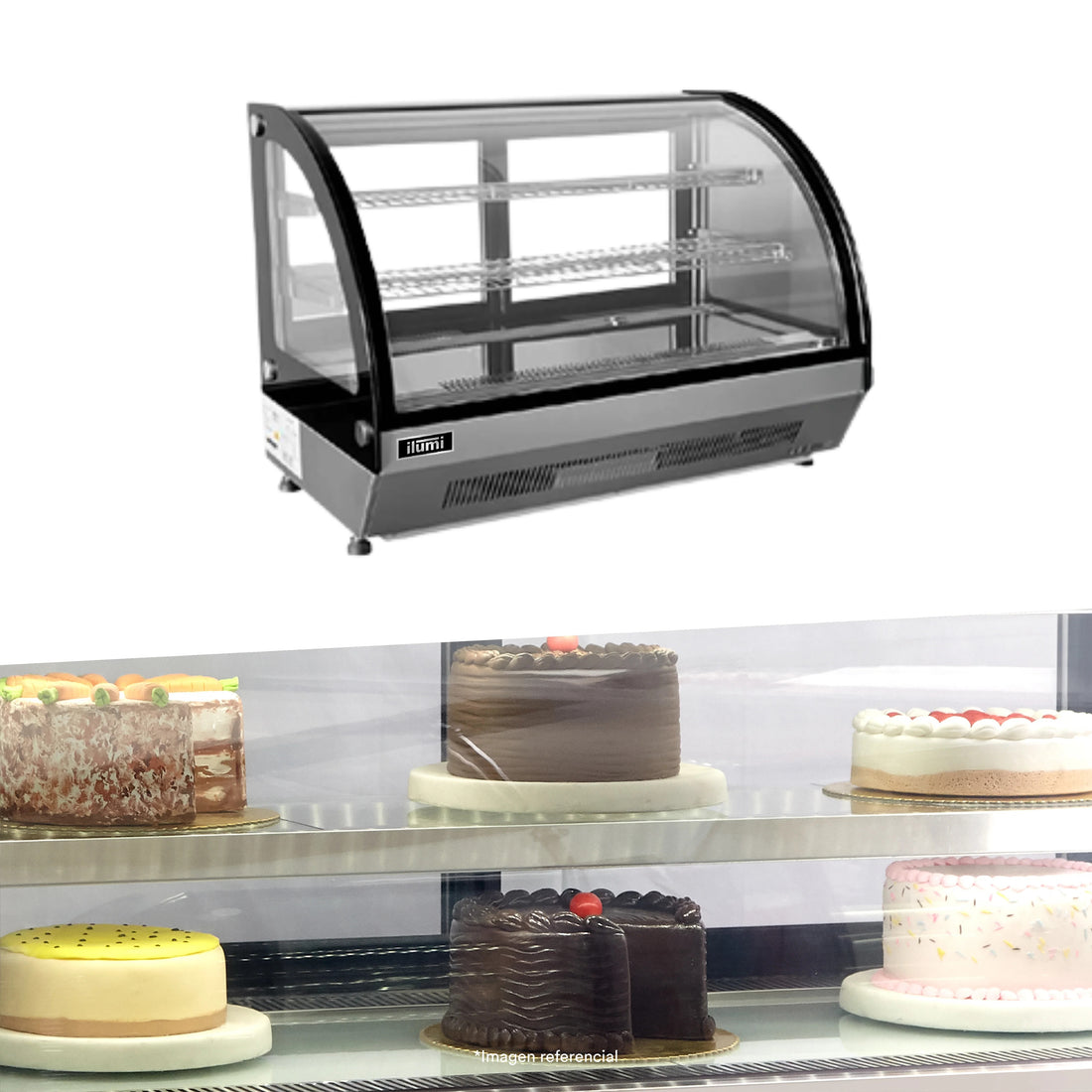 Vitrina Refrigerada De Sobremesa Curvo 90Lts Ilumi