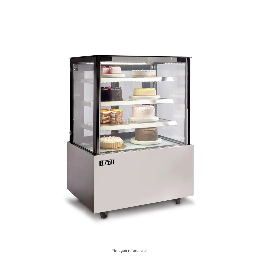 Vitrina Refrigerada Tres Niveles Vidrio Plano Inoxidable Ilumi