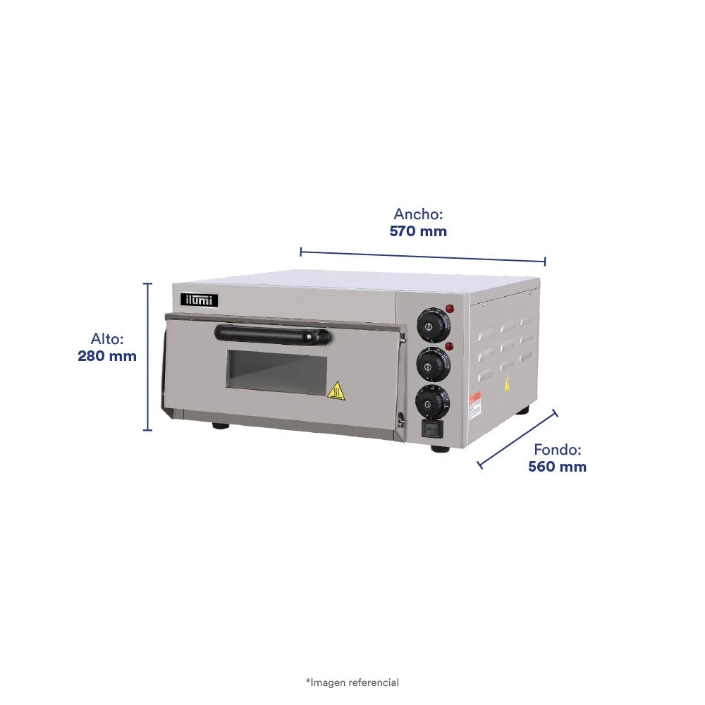 Horno Industrial Pizzero Electrico 1 Compartimiento Ilumi
