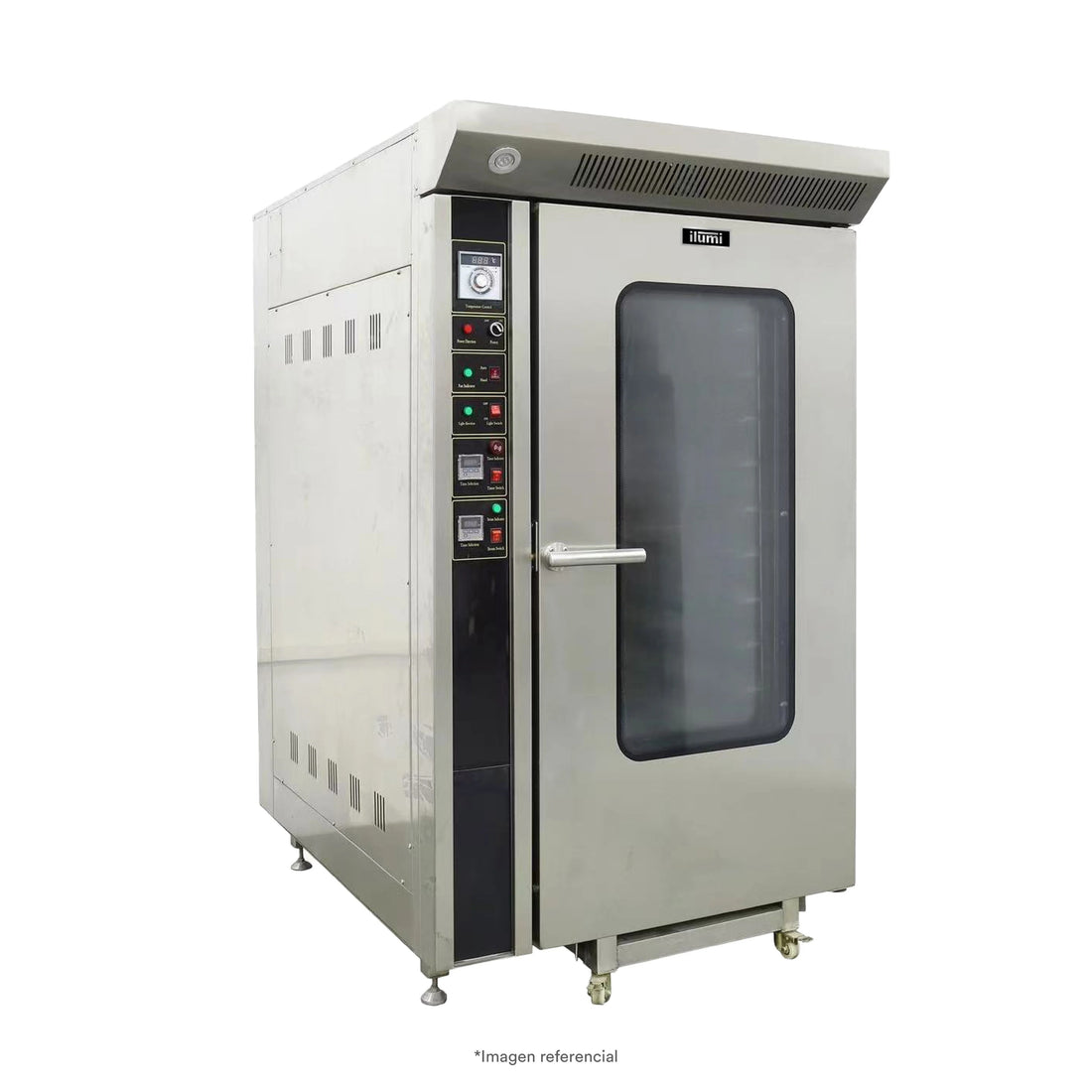 Horno Convector A Gas De 12 Bandejas + Carro Trolley Bandejero Ilumi