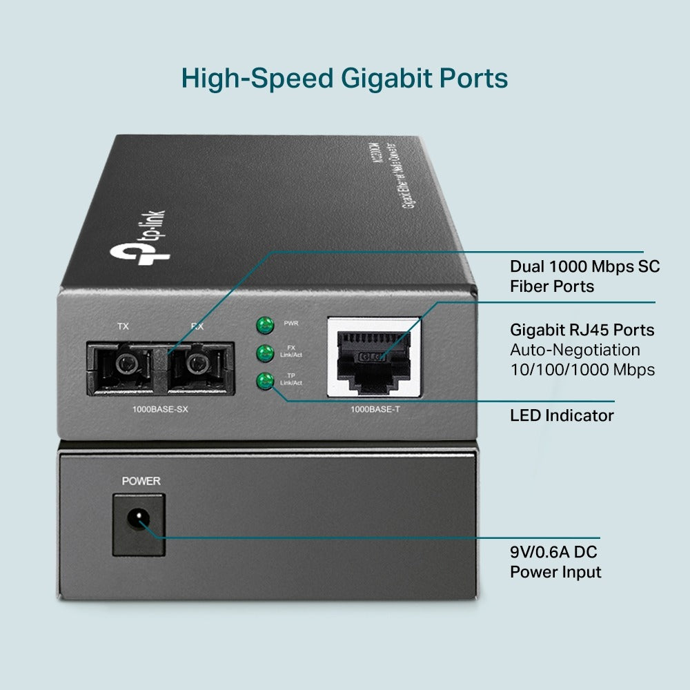 MC200CM MEDIA CONVERTER MULTIMODO 550M GIGABIT TP-LINK