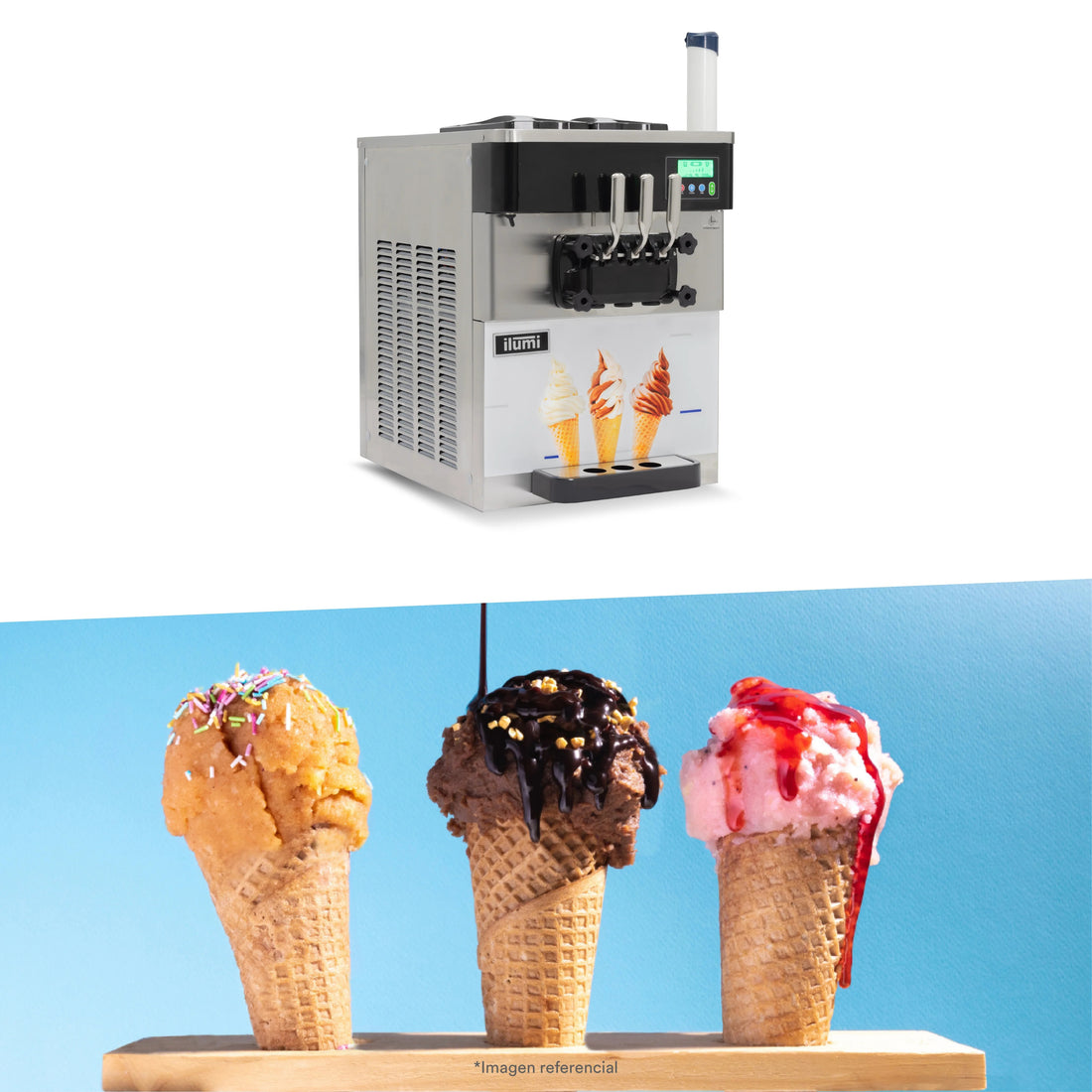Máquina De Helado Soft De Sobremesa De Hasta 30 Litros Por Hora Ilumi