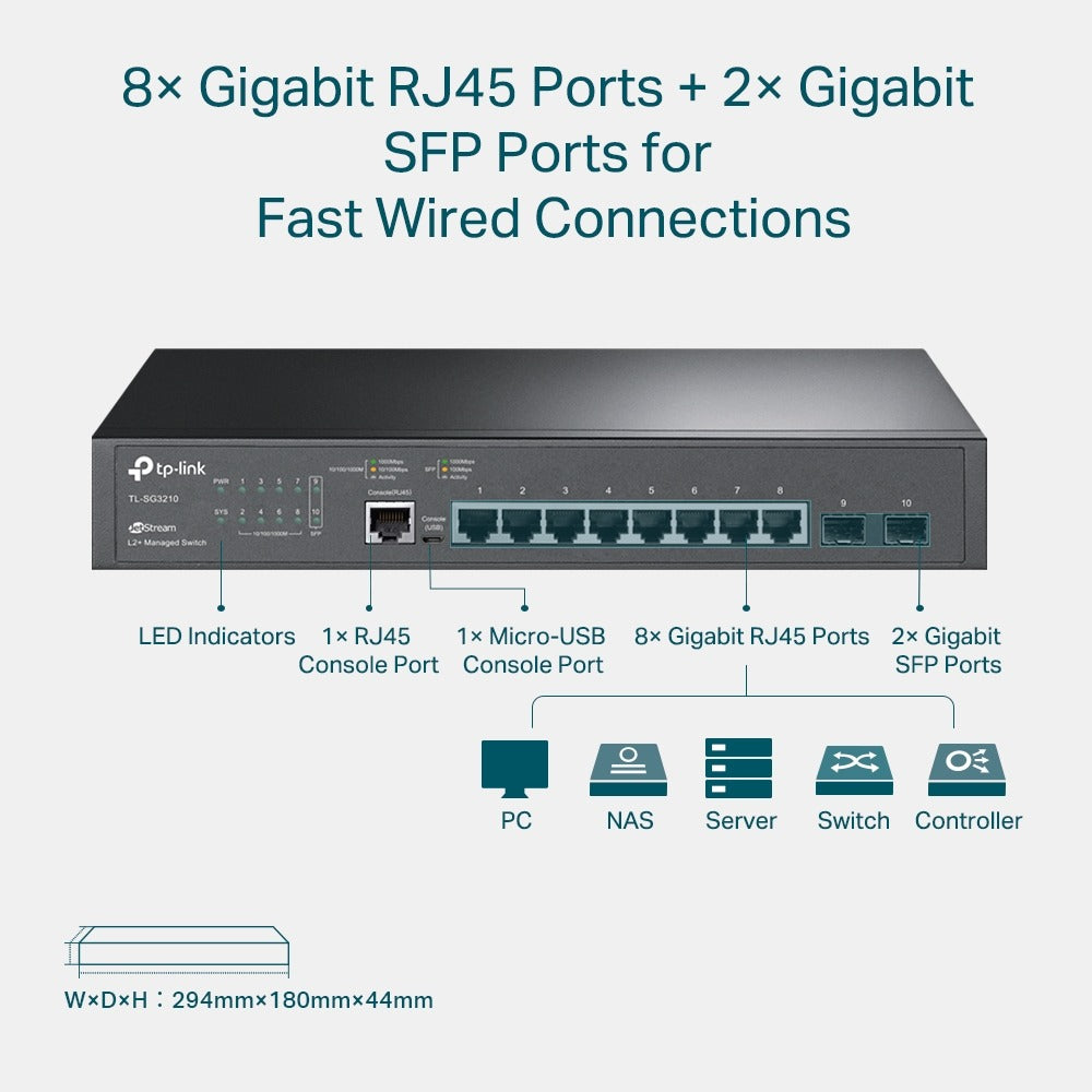 SG3210 SWITCH 8 PUERTOS + SFP ADMINISTRABLE TP-LINK