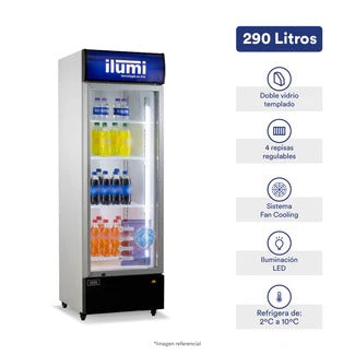 Bc Cooler (Fan Cooling) Puerta Vidrio Vertical 290L  Ilumi