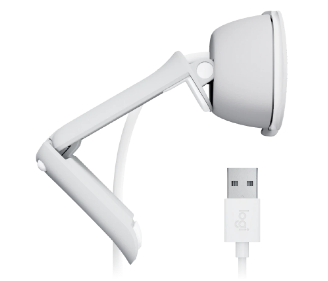 CAMARA LOGITECH BRIO 100 FHD 1080P USB-A WHITE (960-001615)-P