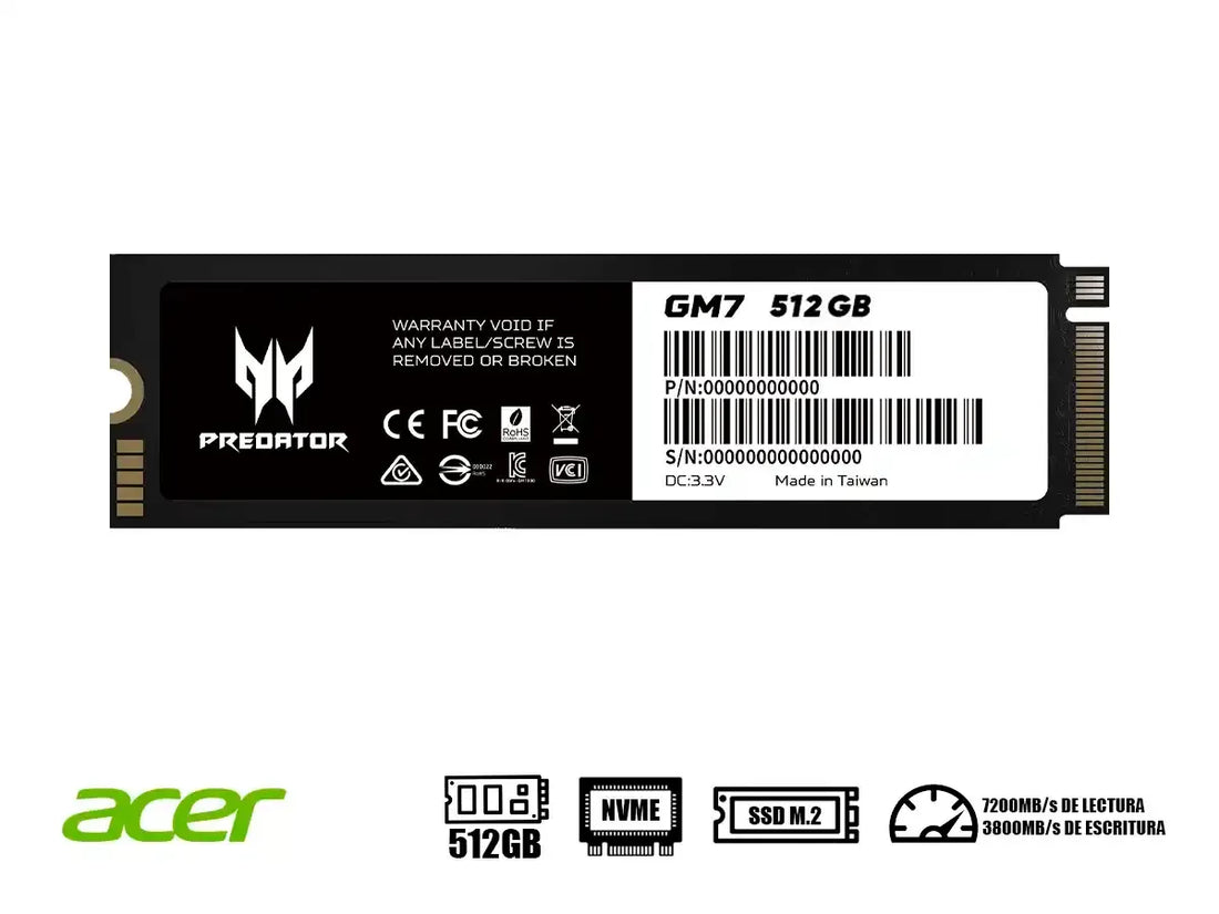 SSD M2 PREDATOR GM7 512GB NVME 1.4 7400MB  BL.9BWWR.117