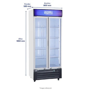Bc Cooler (Fan Cooling) 2 Puertas Vidrio Vertical 550L Ilumi