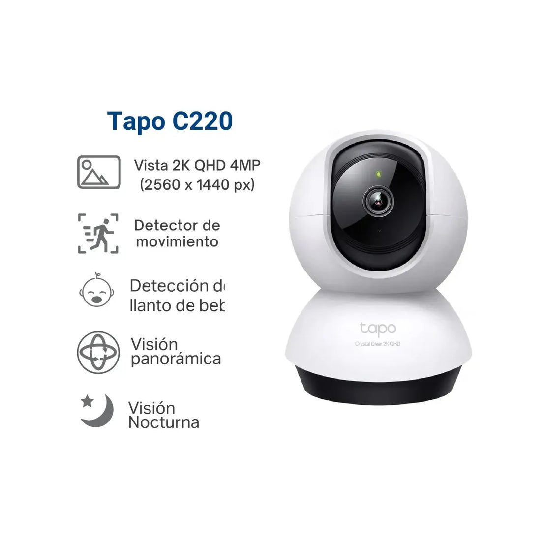 TAPO C220 CÁMARA WIFI INTERIOR 2K 4MP 360° CON IA TP-LINK