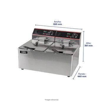 Freidora Eléctrica Industrial Doble De Sobremesa Ilumi