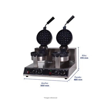 Wafflera Industrial Desayunos Para Negocio 2 Discos Ilumi