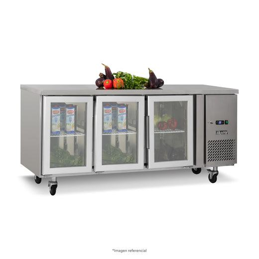 Meson Refrigerada Gourmet 3 Puertas Vídrio 420Lts Ilumi