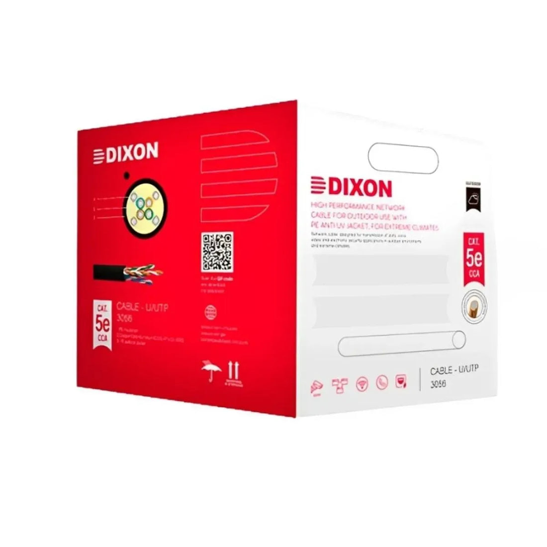 Rollo De Cable De Red Utp Dixon  Cat5E De 305 Mts Negro Uv 3056