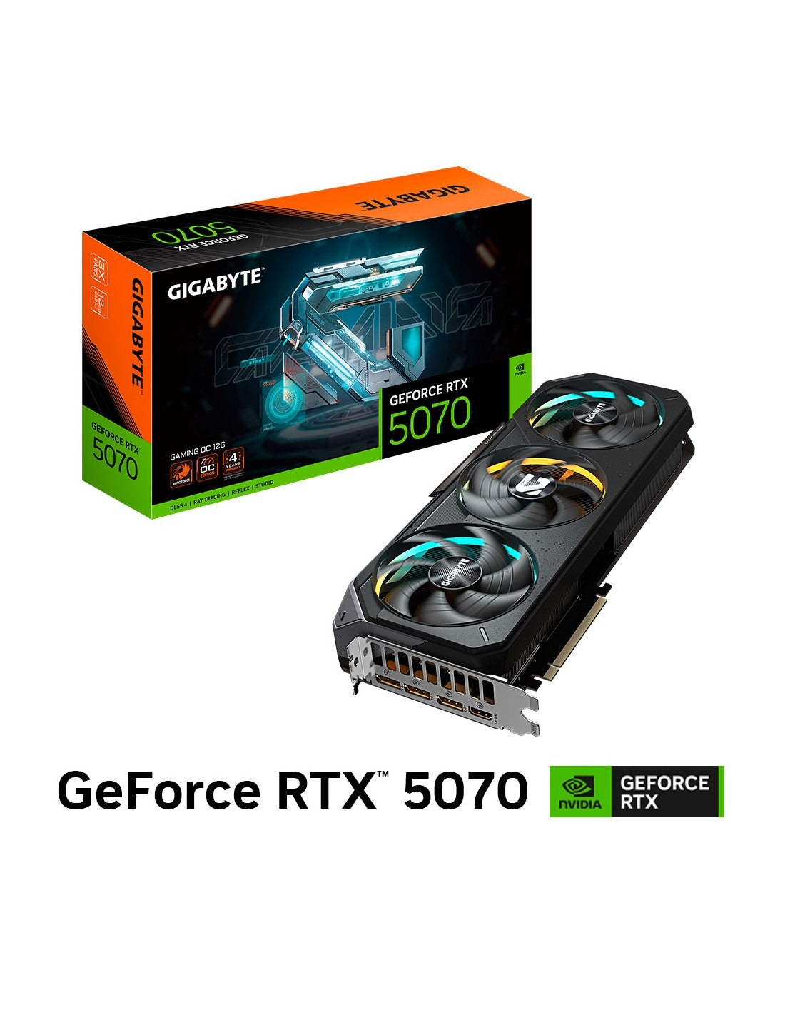 Tarjeta De Video Gigabyte Geforce Rtx 5070 Gamingoc 12G, 12 Gb Gddr7, Pcie Gen 5.0