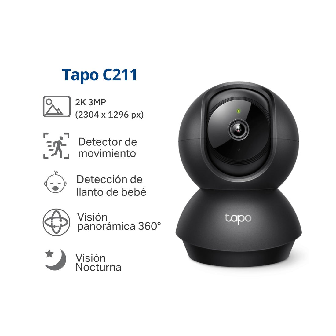 TAPO C211 CÁMARA WIFI INTERIOR 2K 3MP 360° CON AUDIO BIDIRECCIONAL TP-LINK