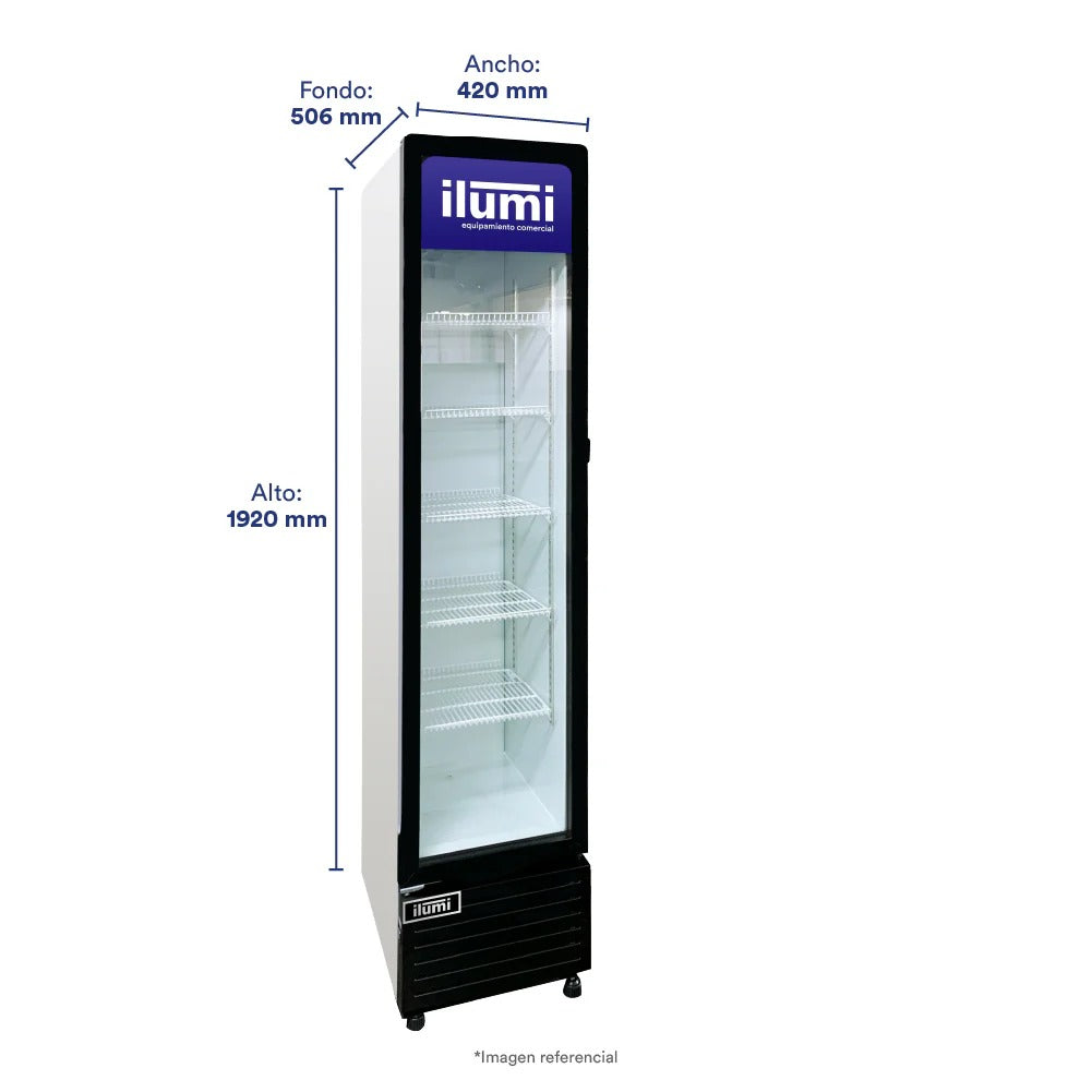 Bc Cooler Slim (Fan Cooling) Puerta Vidrio Vertical 220L Ilumi