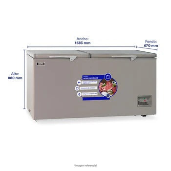 Congeladora Con Tina De Acero Inoxidable De 550 Litros Gris Ilumi
