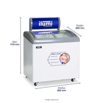 Congeladora Vidrio Corredizo 260 Litros Ilumi